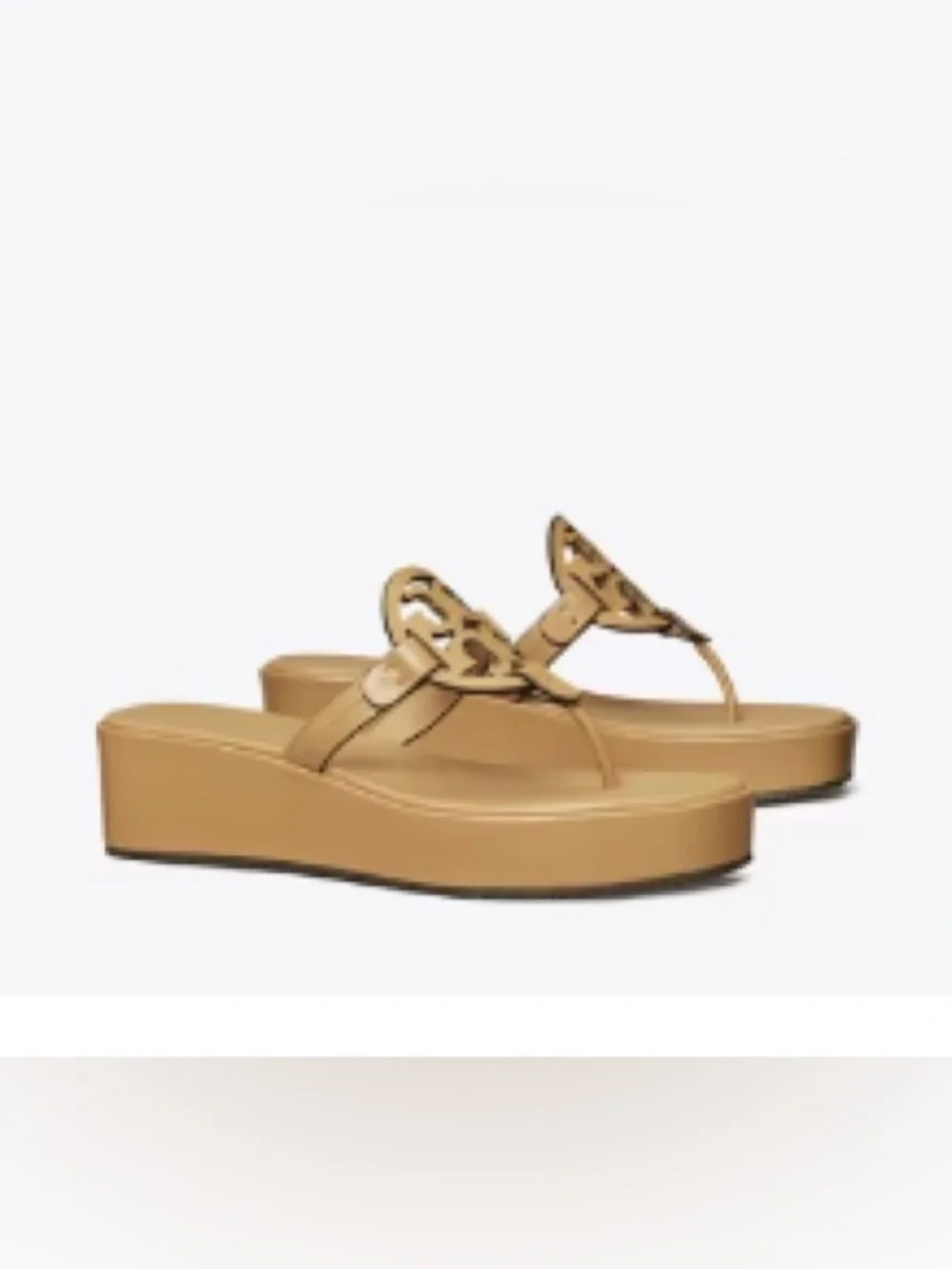 Like New!! Tory Burch Women's Tan Miller 25mm Wedge / Size 8.5
